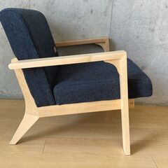 ハリスツイード ソファ1人掛け 天然木 バーチ ローソファ