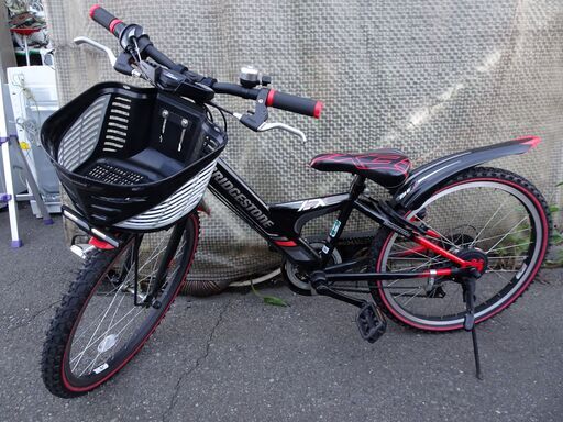 《完売》子供用自転車☆BRIDGESTONE 22インチ カゴ付き ジュニア /キッズ用 男の子向け ブラック