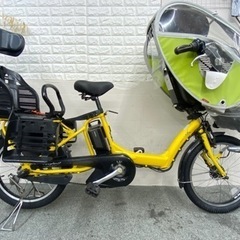 格安 大容量バッテリー ブリヂストン製 子供乗せ電動自転車3人乗り
