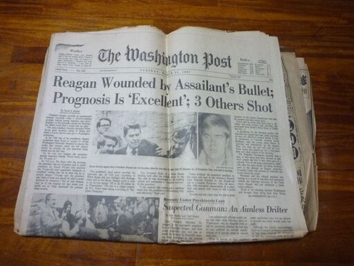 レ-ガン大統領暗殺未遂事件を報じるThe Washington Post本誌