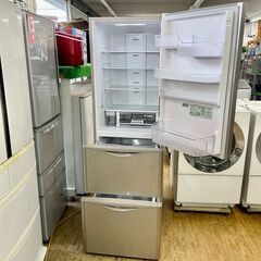 美品【 HITACHI 】日立 375L 3ドア 冷凍冷蔵庫 クリスタルドア