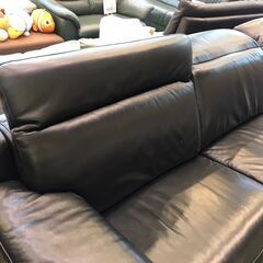 【愛品館八千代店】レザーワールド　総本革　電動リクライニング　4人掛ソファ