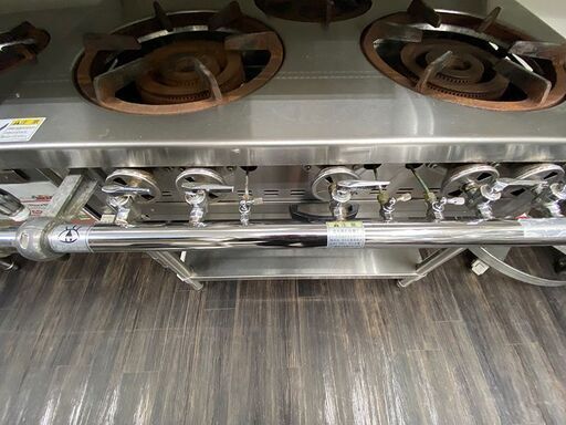 TANICO 3口ガスコンロ 業務用コンロ 90㎝×70㎝×80 LP (J1093rwraY)