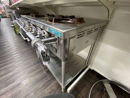 TANICO 3口ガスコンロ 業務用コンロ 90㎝×70㎝×80 LP (J1093rwraY)