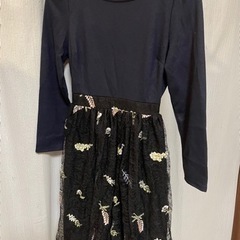 tocco closet ネイビーレース長袖ワンピース