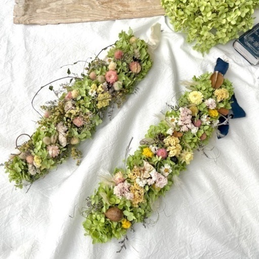 アナベル紫陽花 縦長ガーランドtga