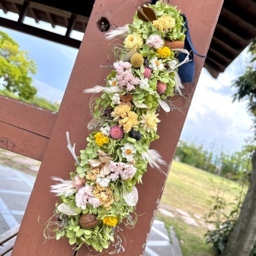 アナベル紫陽花 縦長ガーランドtga - その他