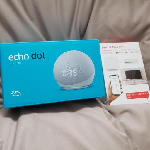 【新品未開封品】Echo Dot (第4世代) 時計付き グレーシャーホワイト + スイッチボット Hub Mini スマートリモコン\n\n