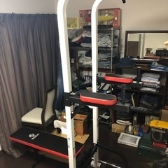 取り引き終了】WASAIぶら下がり健康器多機能懸垂マシン＋バーベルのセット