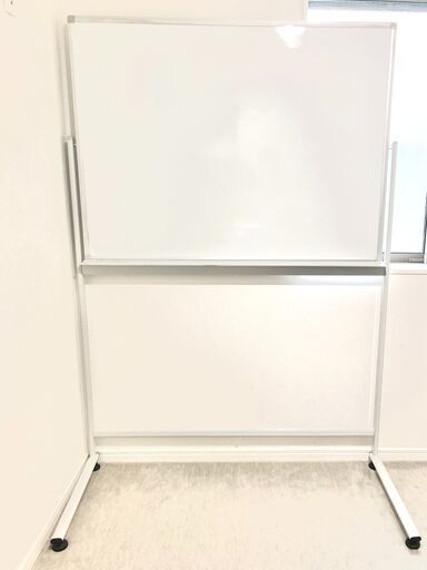 ホワイトボード【場所をとらないL字脚】【跡が残りにくいホーロー】片面無地120 x 90 cm