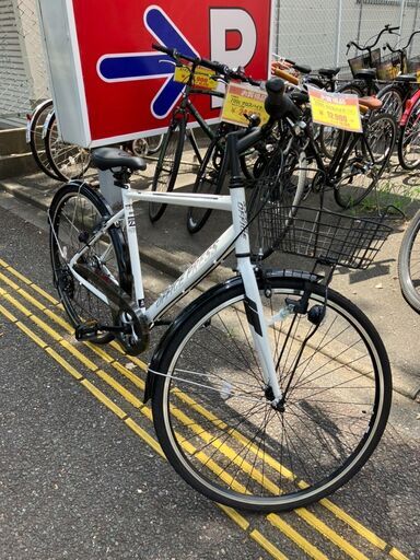 11/2 値下げサイクルベースあさひ オフィスプレス トレッキング 7段変速 オートライト付 ホワイト