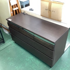 家具ならトレファク吉川店！！ 福山工芸 ローチェスト 3段 ダークブラウン エッセDK ※側面キズ有