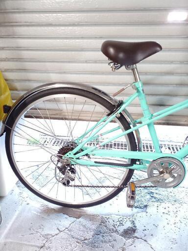 自転車中古 Mixte City 外装6段変速 オートライト カゴ付き鍵新品