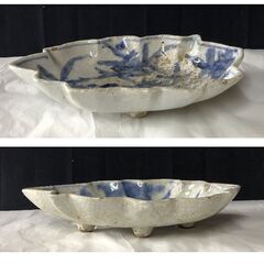 e1642 古三田 染付 向付 5客 三田焼 皿