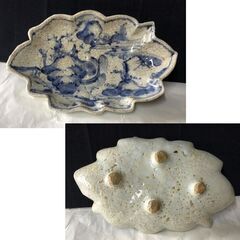 e1642 古三田 染付 向付 5客 三田焼 皿 e1642 古三田 染付 向付 5客 三田焼 皿