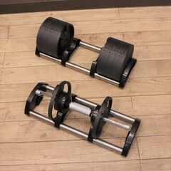 【ヤ取終了8/20】≪T042ジ≫美品 FlexBell/フレックスベル 可変式ダンベル ペア (２個１セット) ９段階可変/2kg-32kg 筋トレ/フィットネス 現状品