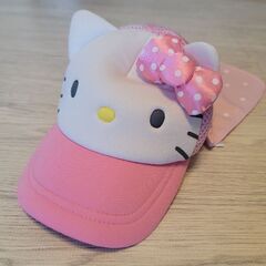 【美品】キティーちゃん キャップ 首の日焼け防止 取り外し可 ハ...