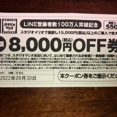 スタジオマリオ8000円OFF券（9月30日まで）