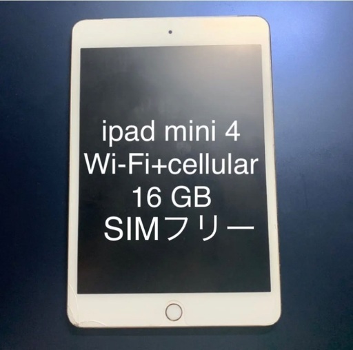 絶品】 iPad mini4 Wi-Fi+Cellular 16GB ゴールド iPad - fibhnjs.org