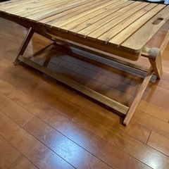 【美品】ニトリ　木製折りたたみローテーブル