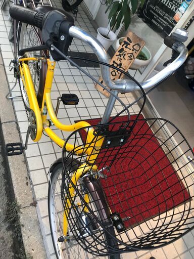 自転車 マルキン黄色の可愛いママチャリ 綺麗な中古です