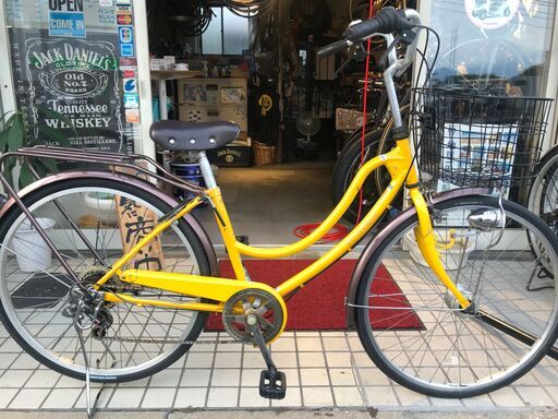 マルキン黄色の可愛いママチャリ　綺麗なです