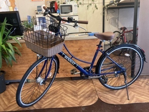 自転車 【タイヤ・チューブ新品！】LEDオートライト 6段変速 26インチ 