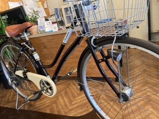 LEDオートライト】6段変速 27インチ 自転車 ブラウン