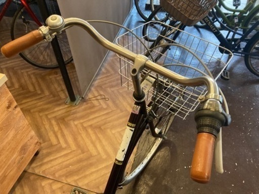 LEDオートライト】6段変速 27インチ 自転車 ブラウン