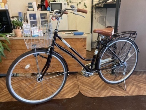 【LEDオートライト】6段変速　27インチ　自転車　ブラウン LEDオートライト】6段変速 27インチ 自転車 ブラウン