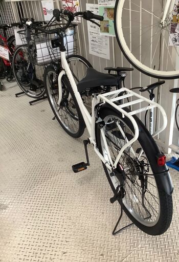 自転車 Caderna 27インチ 変速あり ホワイト【ユーズドユーズ名古屋