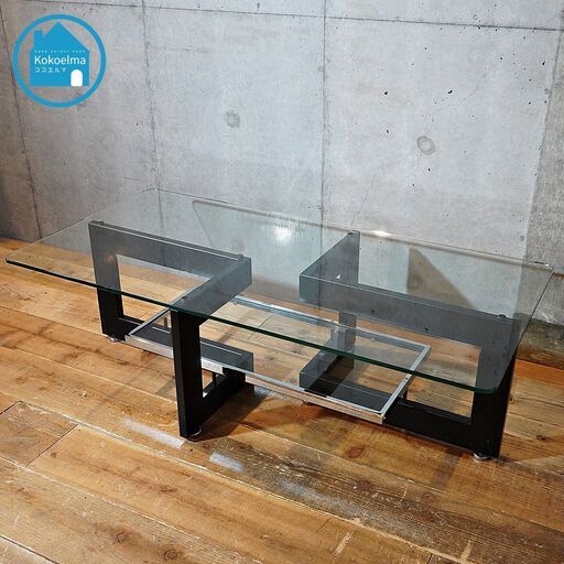 ARTE JAPAN(アルテジャパン)のガラス リビングテーブル YG-19です！スチールとガラスの組み合わせによる芸術作品のようなモダンデザイン。スタイリッシュなフォルムはお部屋を洗練された印象に♪CH227