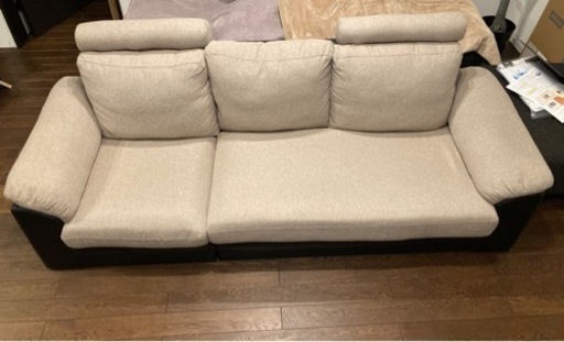 【中古】ソファ、オットマン付き