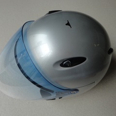 ①J型 ヘルメット 薄いブルーのシールド付き フリーサイズ Ma...