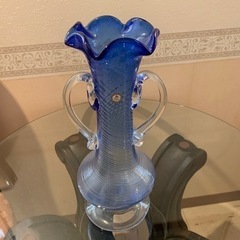 琉球ガラス ブルー 花瓶 置物