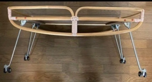 ヴィンテージレトロアンティーク調ラタンゆりかごベッド折り畳み