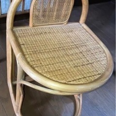 アンティーク ラタン ドレッサー 椅子付き 希少