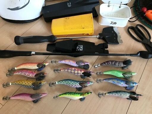 ルアー追加）ロッドケース、パッカン、エギ等釣り道具一式