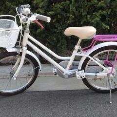 一旦受付中止❗値下げ❗子供自転車18インチ❗  ❗白い自転車にピ...