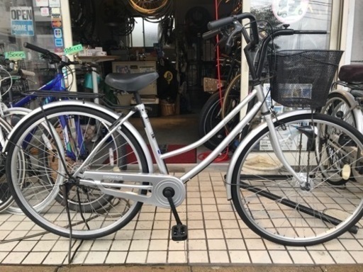 銀のママチャリ 27インチ オートライト付き 【公式通販】