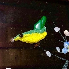 宝石画 貴石画 梅 鶯 紅白梅 うぐいす 壁掛け 骨董 額装 美術