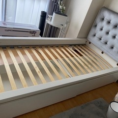 【決まりました】IKEA 収納付き シングルベッド　DIYベッド...