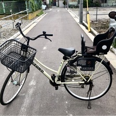 自転車　チャイルドシート付き　中古　後輪空気抜けてます