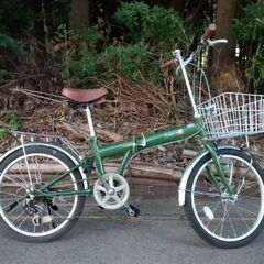 ２０インチ自転車（折り畳み）６段ギア　緑