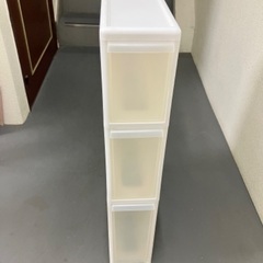 ３段カラー隙間収納ボックス☆ ホワイト