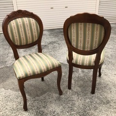 ダイニングチェア 2脚セット ロココ模様 猫脚 イタリア製