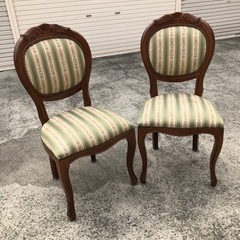ダイニングチェア 2脚セット ロココ模様 猫脚 イタリア製