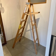 6-128 木製脚立 ミシガンラダー 【引取限定・現状渡し】カグマニア