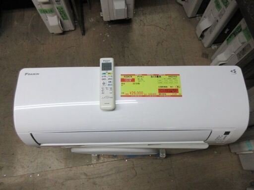 K03474　ダイキン　 中古エアコン　主に6畳用　冷房能力　2.2KW ／ 暖房能力　2.2KW
