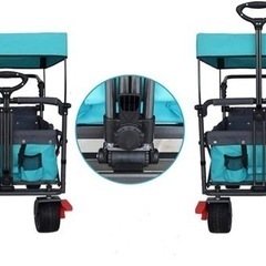 未使用品♪蚊帳付き🎵アウトドアワゴン　大型犬も可能カート　キャリー　屋根萱付き折りたたみ